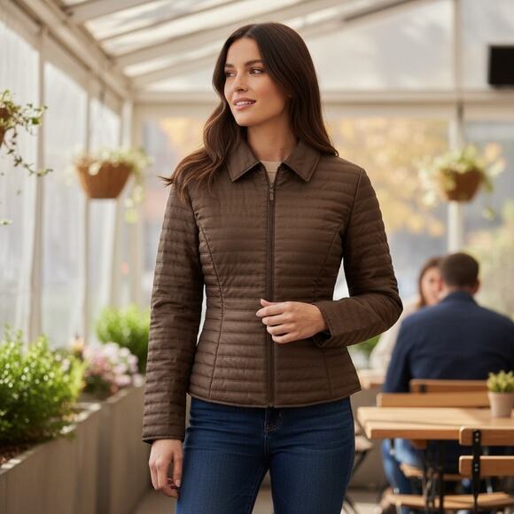 Anne Fontaine Puffer Jacket Quilted Felicia Cropped - Picture 10 of 12